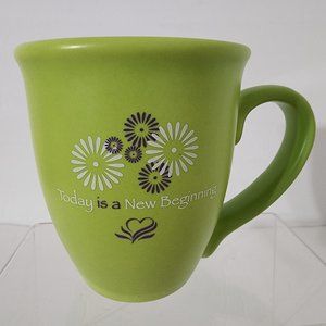 Green Coffee Mug Today Is A New Beginning Made in USA